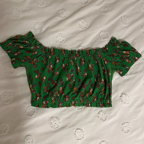 Top Shop Off-the-Shoulder Crop Top - Picture 1 of 2